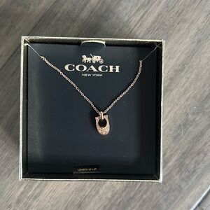 Coach Signature C Rose Gold Adjustable 18” Necklace
